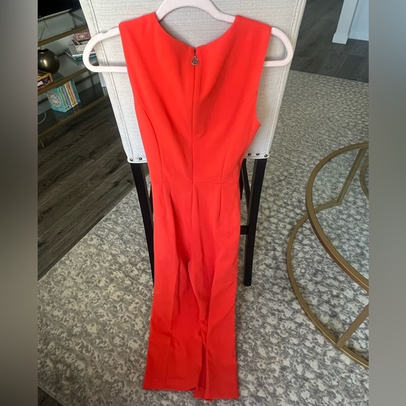 NWT Tommy Hilfiger Boatneck Belted Wide Leg Suba Jumpsuit, Orange, Size 4 - Picture 5 of 8